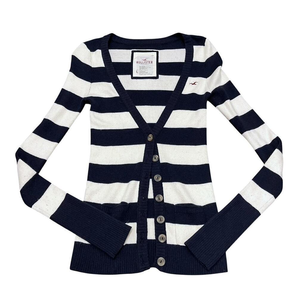 Y2K Hollister Striped Cardigan